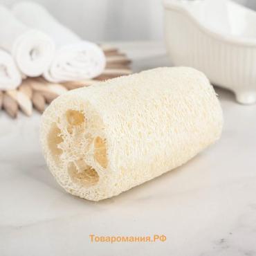 Мочалка для тела натуральная , 10.5×6×6 см, бежевая