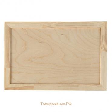 Планшет деревянный, с врезанной фанерой, 20 х 30 х 3,5 см, глубина 0.5 см, сосна