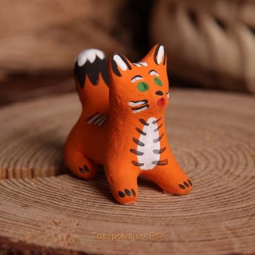 Сувенир «Котик», рыжий, 3,5×4×5,5 см, каргопольская игрушка, микс