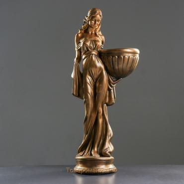 Фигура с кашпо "Девушка в платье",бронза, 1 л/23х36х84 см