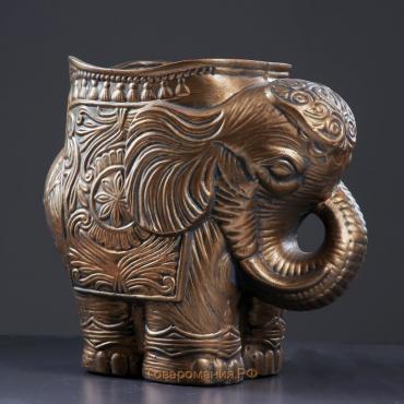 Фигурное кашпо "Слон средний", бронза 6 л/ 35х22х35 см