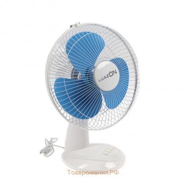 Вентилятор LOF-03, настольный, 35 Вт, 28 см, 3 режима, пластик, бело-синий
