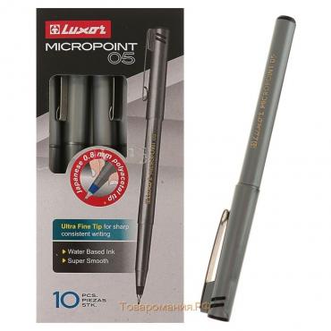 Ручка капиллярная Luxor Micropoint, узел 0.5 мм, чернила чёрные, одноразовые
