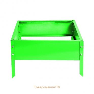 Клумба оцинкованная, 80 × 80 × 15 см, зелёная, «Квадро», Greengo