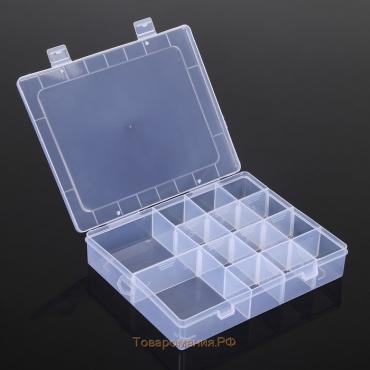 Органайзер для хранения,14 ячеек, 21×17×4 см, прозрачный