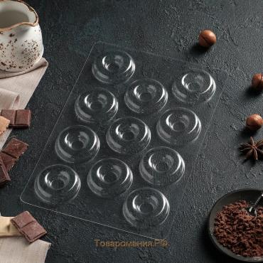 Форма для конфет и шоколада «Пончик», 27×18 см