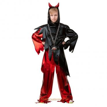 Карнавальный костюм «Демон», куртка, брюки, ободок, р. 34, рост 140 см