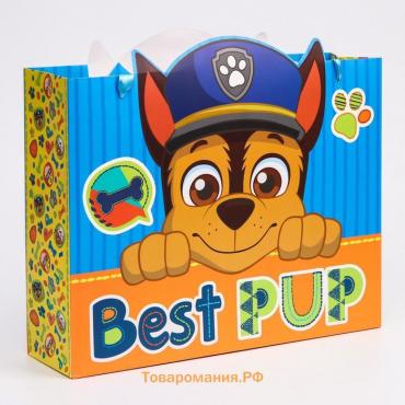Пакет подарочный "Best pup" 31х40х11 см, упаковка, Щенячий патруль