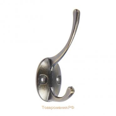 Крючок мебельный ТУНДРА TKD002, двухрожковый, бронза