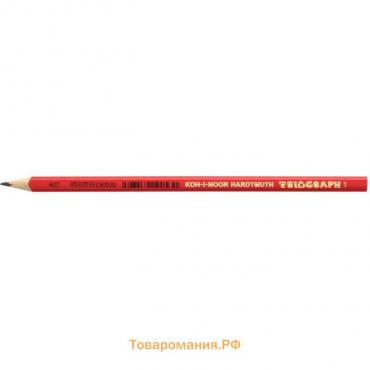 Карандаш чернографитный Koh-I-Noor 1802 "Triograph 1" B, красный корпус