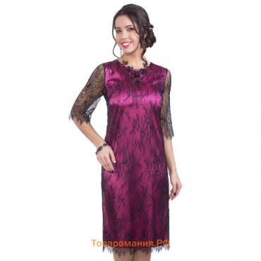 Платье женское, размер 42, цвет чёрный, розовый