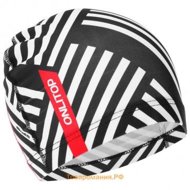 Шапочка для плавания взрослая ONLYTOP «Чёрно-белая», тканевая, обхват 54-60 см