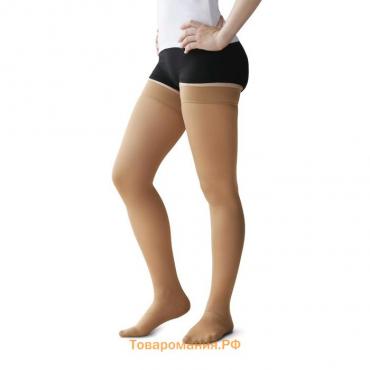 Чулки медицинские компрессионные, выше колена, с мыском, 2 класс, рост 2, арт.4002, размер 5 (XL), цвет бежевый