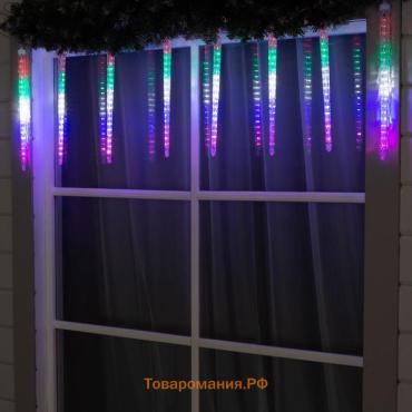 Гирлянда «Сосульки рифленые» 2.5 × 0.42 м, IP65, прозрачная нить, 288 LED, свечение мульти с эффектом стекания, 12 В