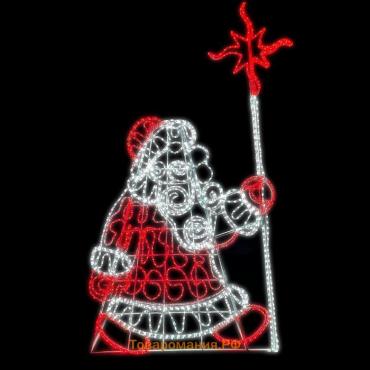 Светодиодное панно «Дед Мороз», 75 × 150 × 6 см, 60 Вт, 220 В