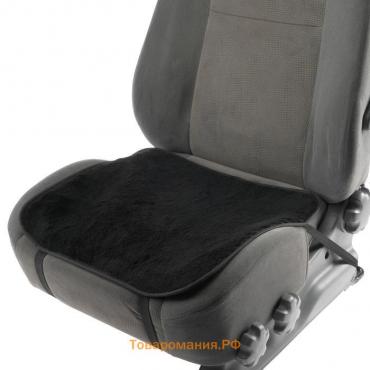Накидка на переднее сиденье, искусственный мех, размер 48 х 48 см, черный