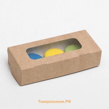 Контейнер на вынос, с окном, крафт, 17×7×4 см