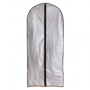 Чехол для одежды, 60×137 см, PEVA, цвет серый, прозрачный