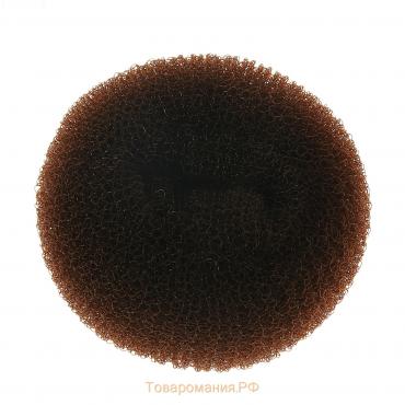 Валик-резинка для создания пучка 4х7 см, коричневый