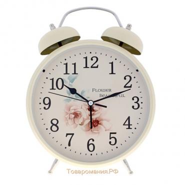 Часы - будильник настольные "Beautiful", с подвесом, дискретный ход, d-20 см, 32 х 23 см