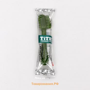 Зубная щетка TitBit ДЕНТАЛ+ для собак маленьких пород, мясо кролика 15 г