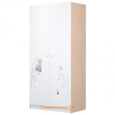 Шкаф French, двухсекционный, 190х89,8х50 см, цвет белый/дуб пастельный