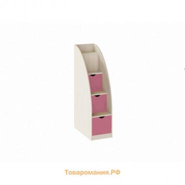 Лестница-комод, цвет дуб молочный / розовый