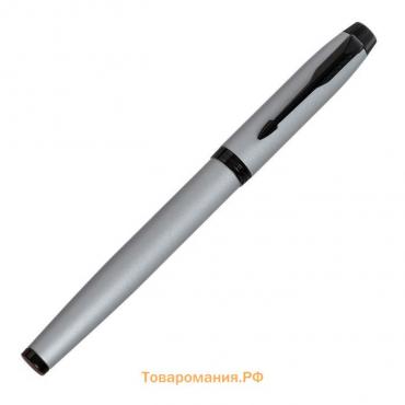 Ручка перьевая Parker IM Achromatic Matt Grey BT F, 0.8 мм, корпус из нержавеющей стали, синие чернила