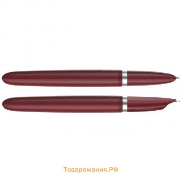 Ручка перьевая Parker 51 Core Burgundy CT F, корпус из нержавеющей стали/пластик, чёрные чернила