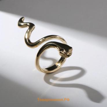 Кольцо «Змея» гладкая, цвет золото, безразмерное