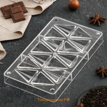 Форма для конфет и шоколада «Средний конус», 14 ячеек, 20×12×2,5 см, ячейка 4,1×3,2×1,8 см