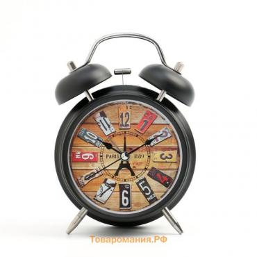 Часы - будильник настольные "Классика", дискретный ход, 11.5 х 16 см, черный