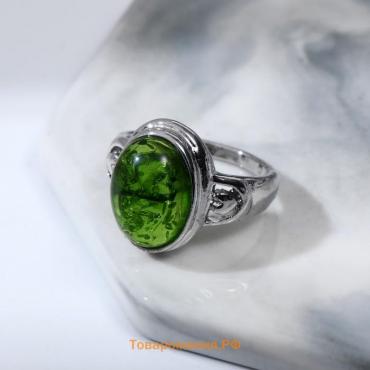 Кольцо "Буранит" овал мини, цвет зелёный, 20 размер