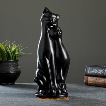 Фигура "Пара кошек" черная 10х27х10см