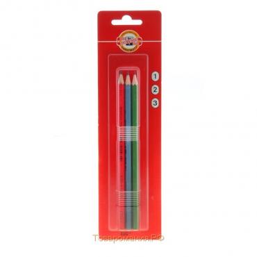Набор карандашей чернографитных разной твердости 3 штуки Koh-I-Noor 1703, B, HB, H, в блистере