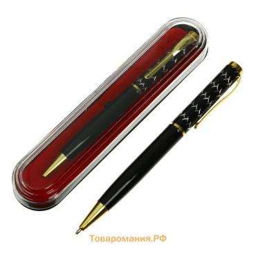 Ручка подарочная шариковая Calligrata, в пластиковом футляре, поворотная, корпус чёрный с золотым Х