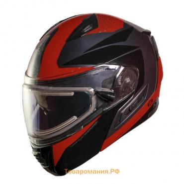 Шлем снегоходный ZOX Condor Parkway, стекло с электроподогревом, глянец, размер L, красный, чёрный