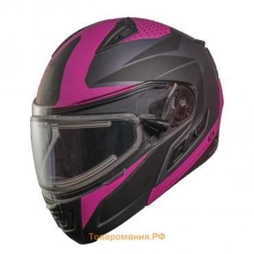 Шлем снегоходный ZOX Condor Parkway, стекло с электроподогревом, матовый, размер XS, розовый, чёрный