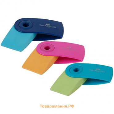 Ластик Faber-Castell Sleeve Mini, прямоугольный, 54 х 25 х 13 мм, пластиковый футляр, МИКС