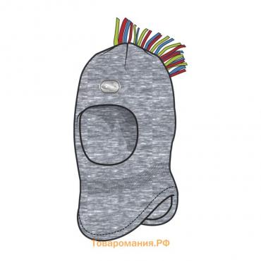 Шапка-шлем для мальчика , размер 46, цвет серый