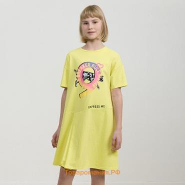 Платье для девочек, рост 122 см, цвет желтый