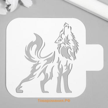 Трафарет для татуировки "Волк" 9х9 см