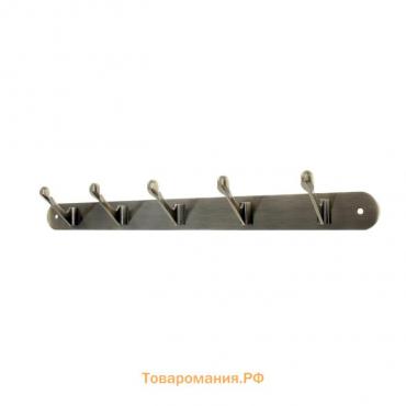 Вешалка ТУНДРА TVP001, металлическая, пятирожковая, цвет бронза
