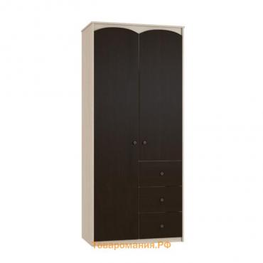 Шкаф «Ева» 2-х дверный с ящиками, 940 × 524 × 2168 мм, цвет дуб сонома / дуб венге