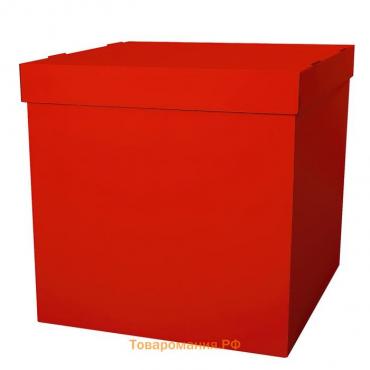 Коробка 60х60х60 см, красная, с крышкой, 1шт.