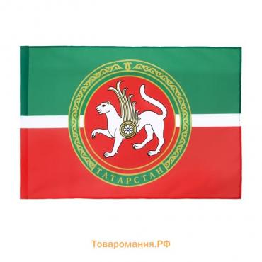 Флаг Татарстана, 90 х 135, полиэфирный шёлк, без древка