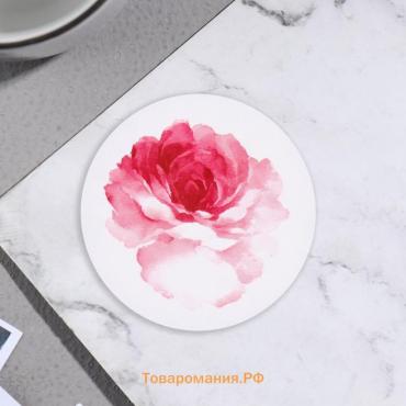 Стикер на цветы и подарки "Роза" розовый цвет, 5х5 см